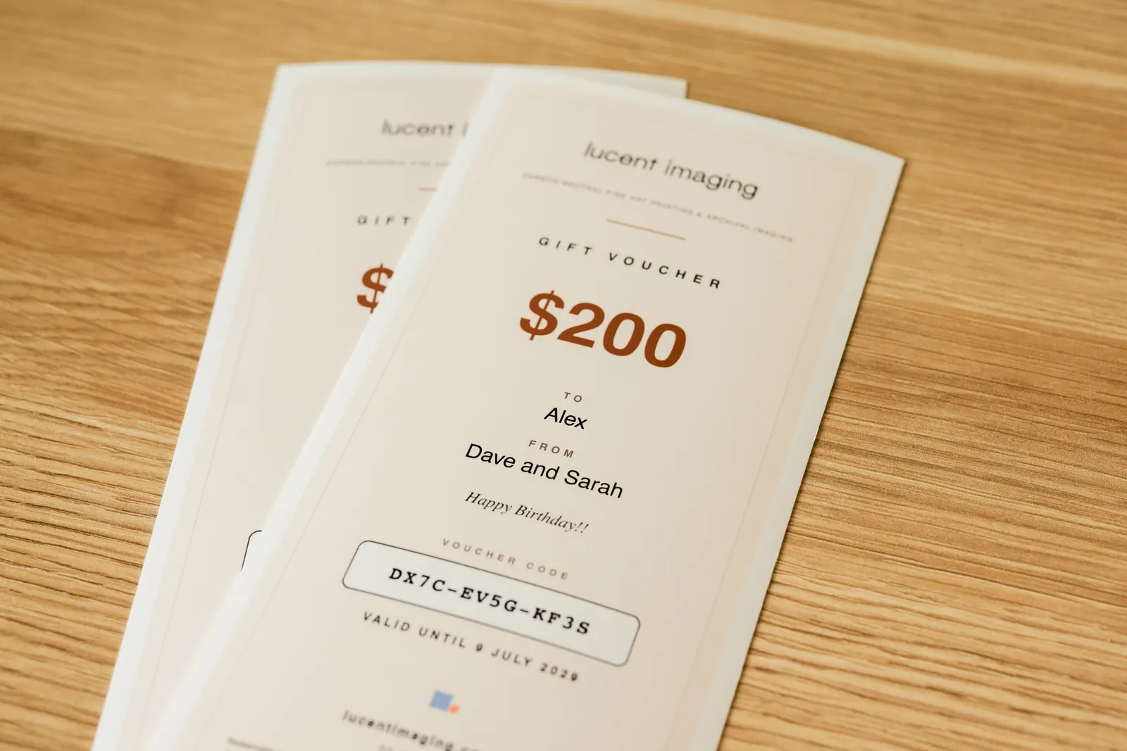Lucent Imaging gift card